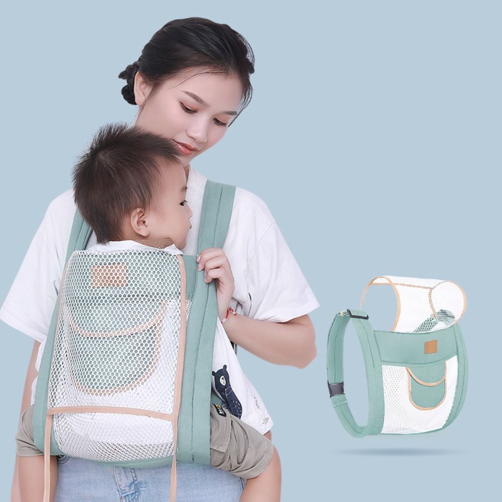 Ergonomic Baby Carrier - 人間工学に基づいたベビーキャリア通気性のあるクロスストラップ新生児スリングラップヘッドサポートネット両面幼児バックパックホルダー屋外