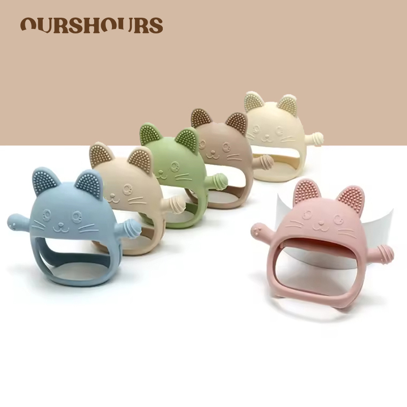Teething Mitten Baby - 1PC ベビーシリコーンおしゃぶり手袋おもちゃ BPA フリーかわいい動物の形の幼児歯が生える臼歯おもちゃデンタルケア新生児アイテム