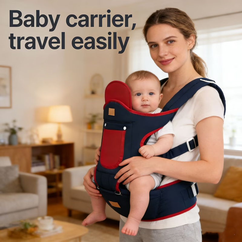 Ergonomic Baby Carrier - 0-24 ベビーキャリア通気性キャリアポータブル新生児バックパック厚みのあるダブルショルダー人間工学に基づいたカンガルーベビーストラップ四季対応