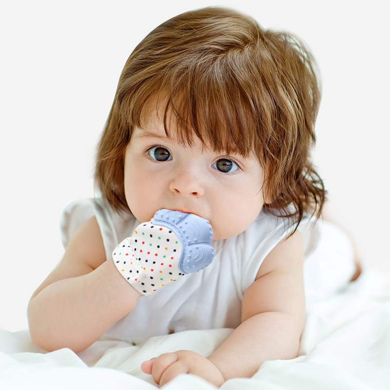 Teething Mitten Baby - 漫画プリント子供用手袋ベビーおしゃぶり手袋赤ちゃんおしゃぶり抗食べる手歯が生える咀嚼おもちゃベビーミトン