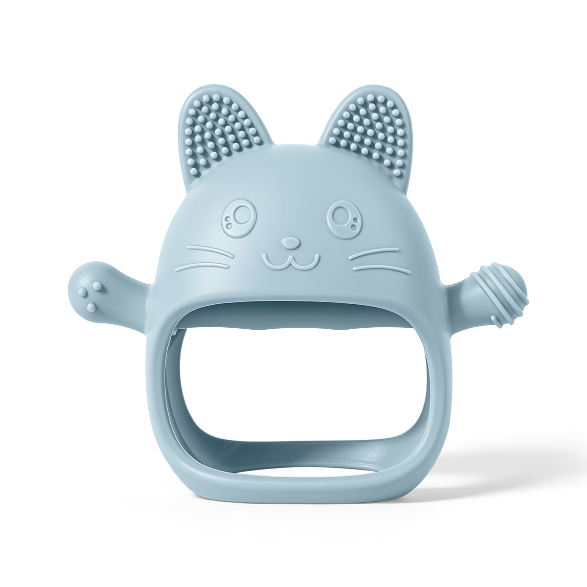 Teething Mitten Baby - TYRY.HU ベビー歯固めミトン - 食品グレードのシリコングローブ噛むおもちゃ、吸い込み防止ハンドガード、かわいいウサギのデザイン