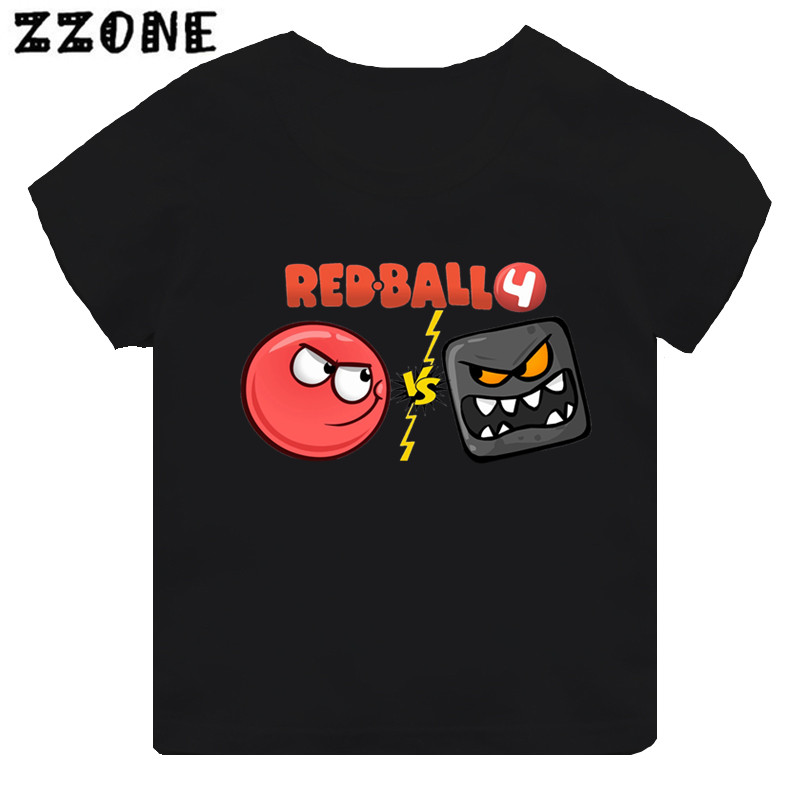 Baby Products Sale - ホット販売レッドボール 4 プリント漫画キッズ Tシャツおかしい女の子服ベビーボーイズブラック半袖 Tシャツ子供トップス、TH5849
