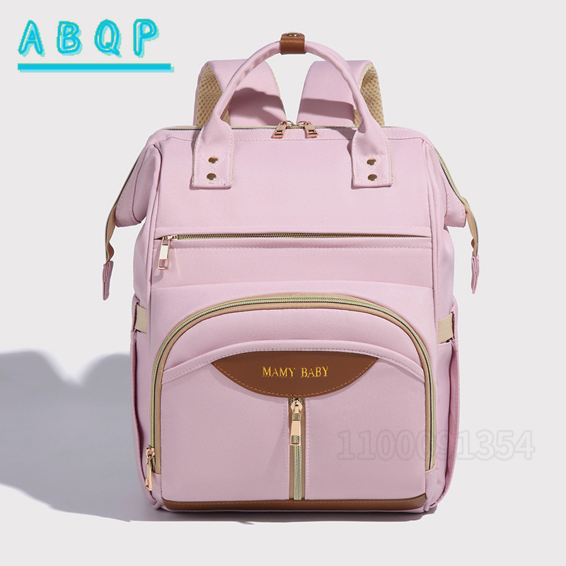 Baby Product Brand - ABQP 新しいおむつバッグバックパック高級ブランドファッションベビーおむつバッグバックパックオックスフォード布大容量ベビー用品収納バッグ