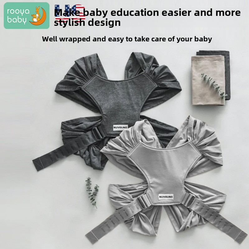 Ergonomic Baby Carrier - 調節可能なX型ソフト人間工学に基づいたベビーラップ、通気性のあるハグタオル、ポータブルヒップシート、折りたたみ式フロントハグスタイルトラベルキャリア