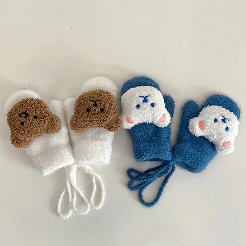 1-4Y 漫画クマベビーミトン冬暖かいキッズベビーガール手袋 - Teething Mitten Baby のレビューと価格