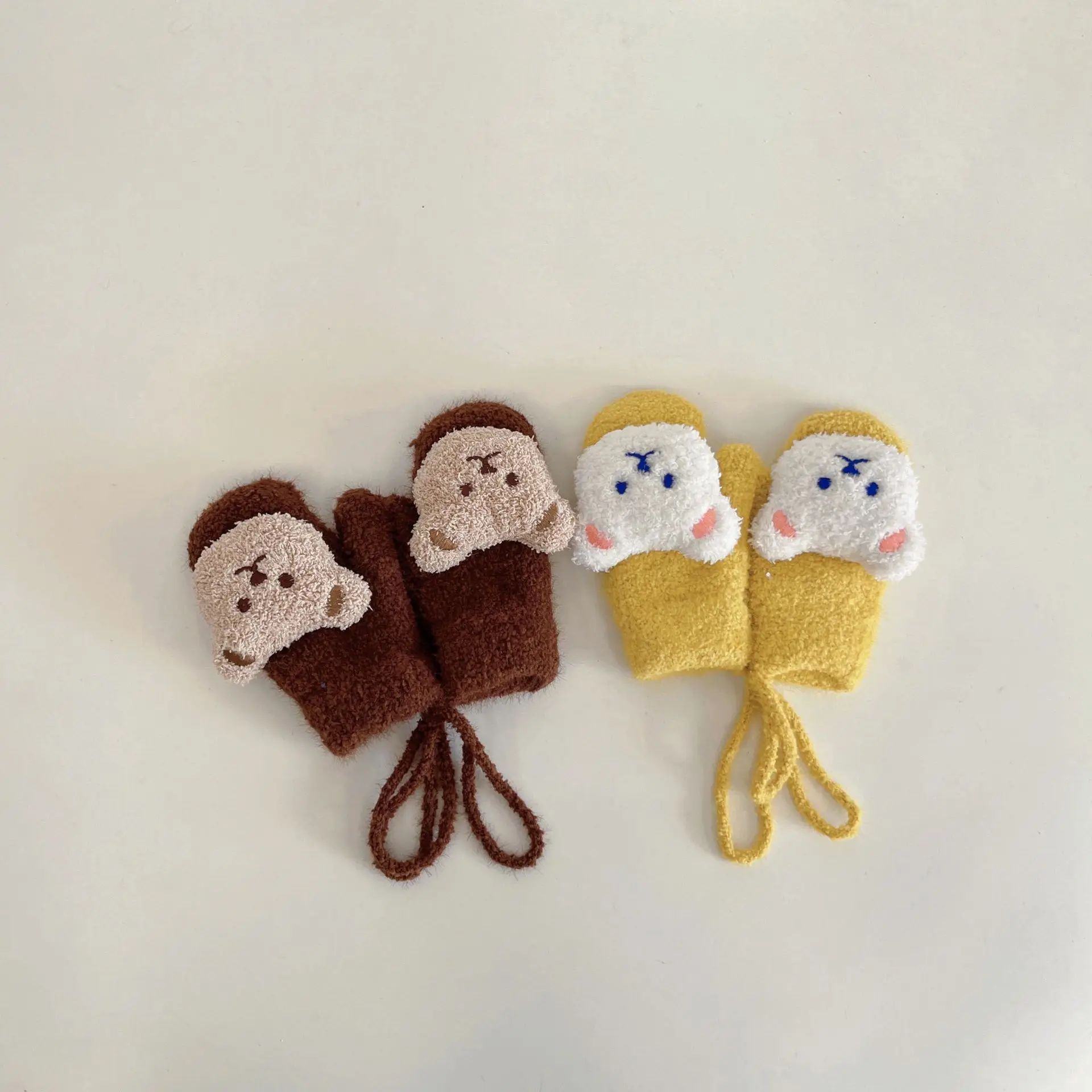 1-4Y 漫画クマベビーミトン冬暖かいキッズベビーガール手袋 - Teething Mitten Baby のレビューと価格