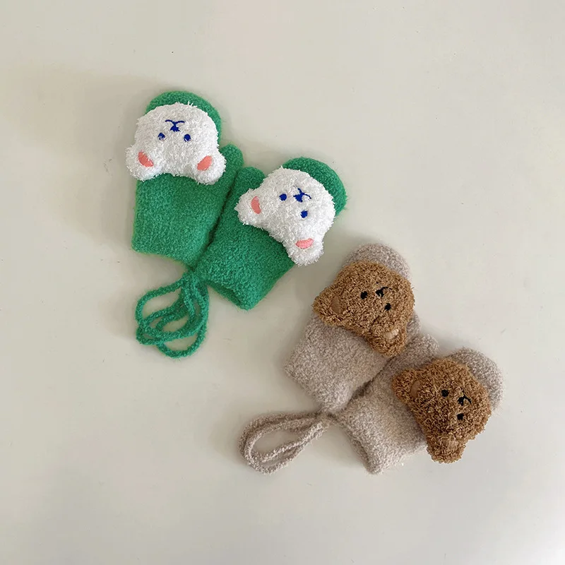 1-4Y 漫画クマベビーミトン冬暖かいキッズベビーガール手袋 - Teething Mitten Baby のレビューと価格