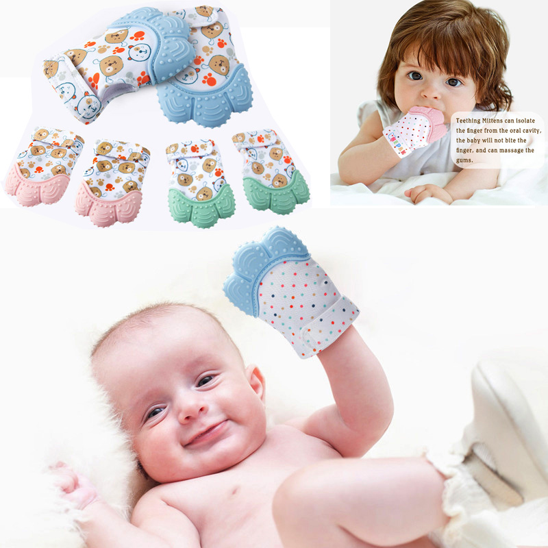 スムージングベビー歯が生えるミトングローブ、BPAフリーシリ - Teething Mitten Baby のレビューと価格