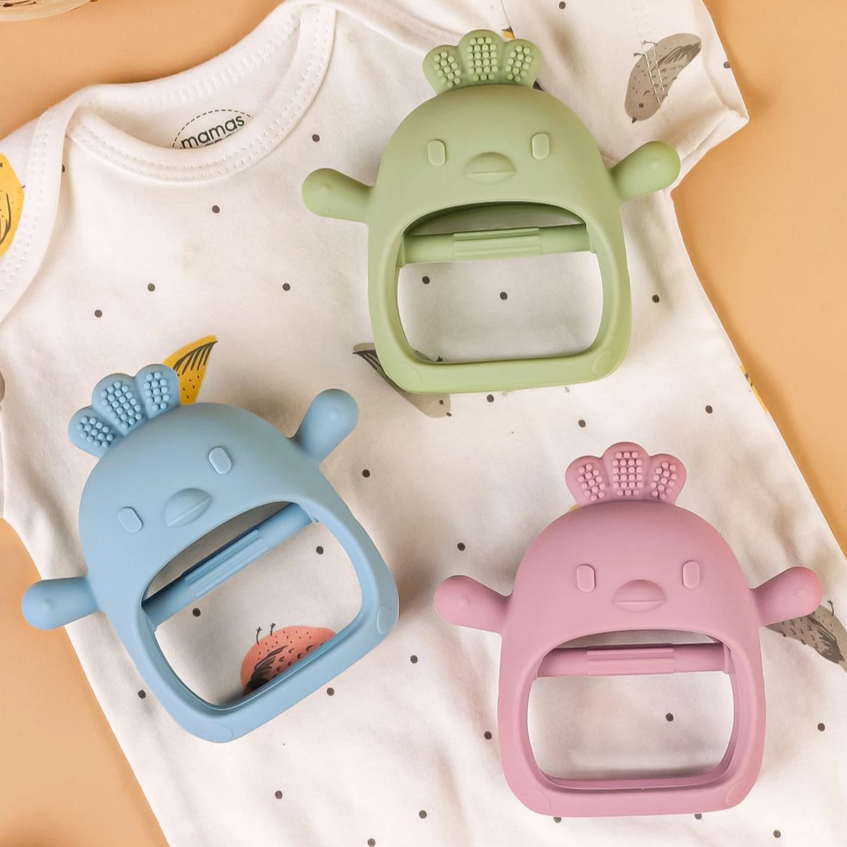 1PC ベビーおしゃぶり手袋子供歯が生えるシリコーン新生児歯 - Teething Mitten Baby のレビューと価格