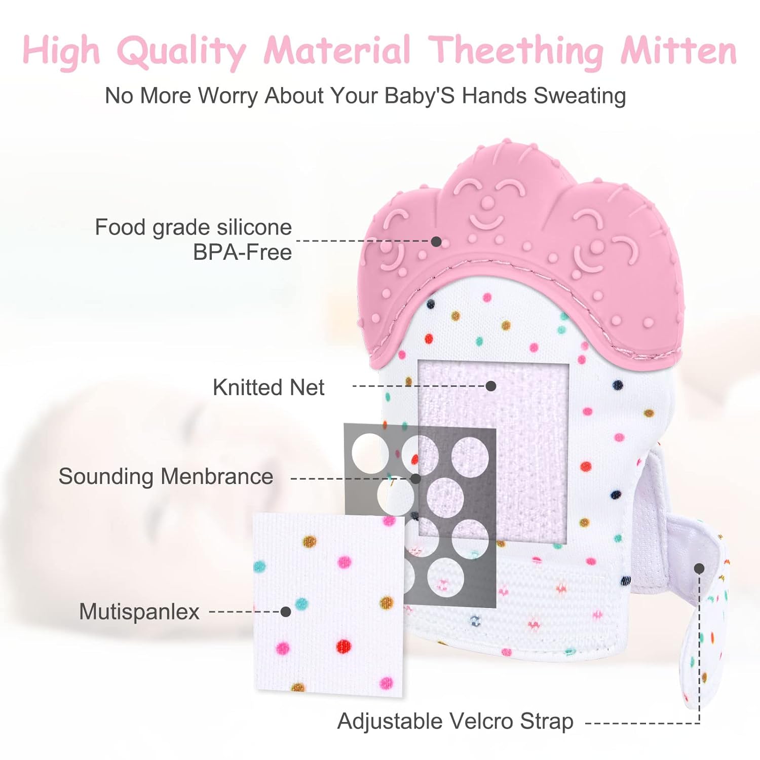 赤ちゃん用シリコン歯が生える手袋,食品グレード,噛む,引っか - Teething Mitten Baby のレビューと価格