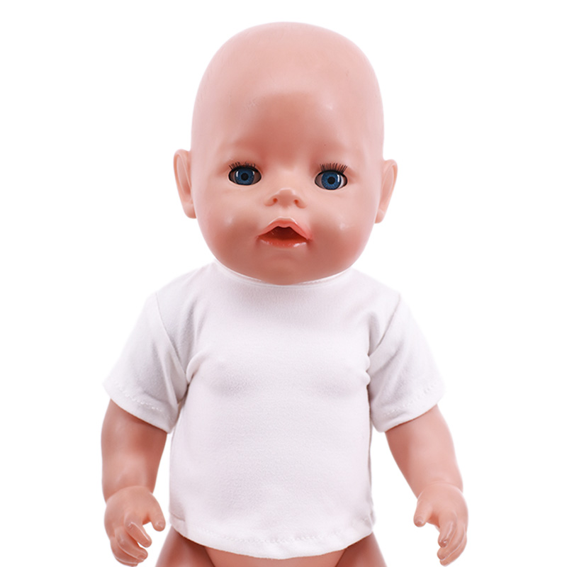 人形服夏 Tシャツ純粋な綿半袖手作り無地服 16-18 イン - Baby Products For Summer のレビューと価格