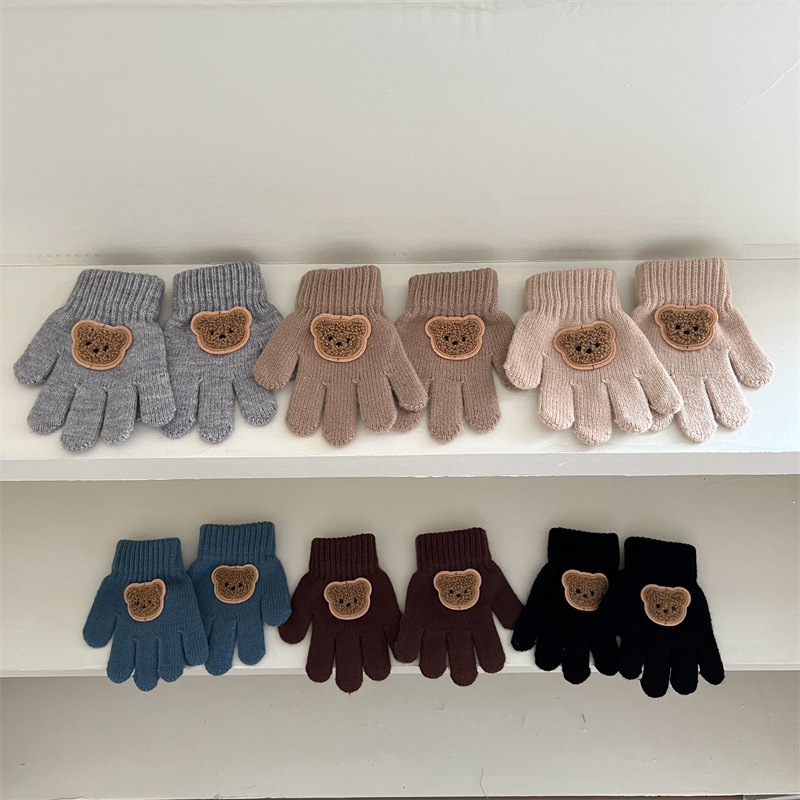 3-7Y ベビー漫画クマミトン冬暖かいキッズガールソリッドド - Teething Mitten Baby のレビューと価格