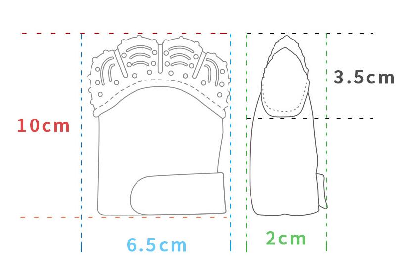 赤ちゃん用噛みつき防止シリコン手袋、歯が生える時期の痛みを和 - Teething Mitten Baby のレビューと価格
