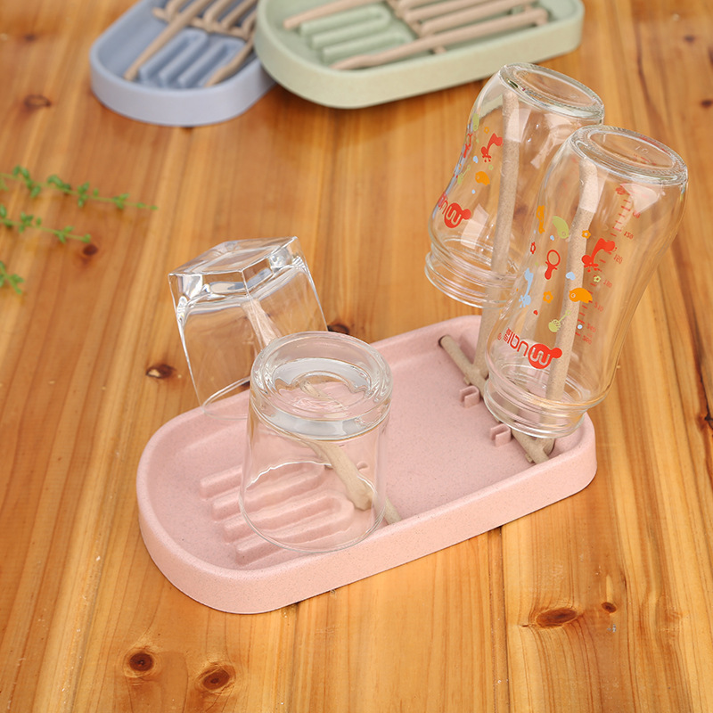 哺乳瓶小麦わら乾燥ラック給餌カップホルダー取り外し可能なラッ - Baby Products Sale のレビューと価格
