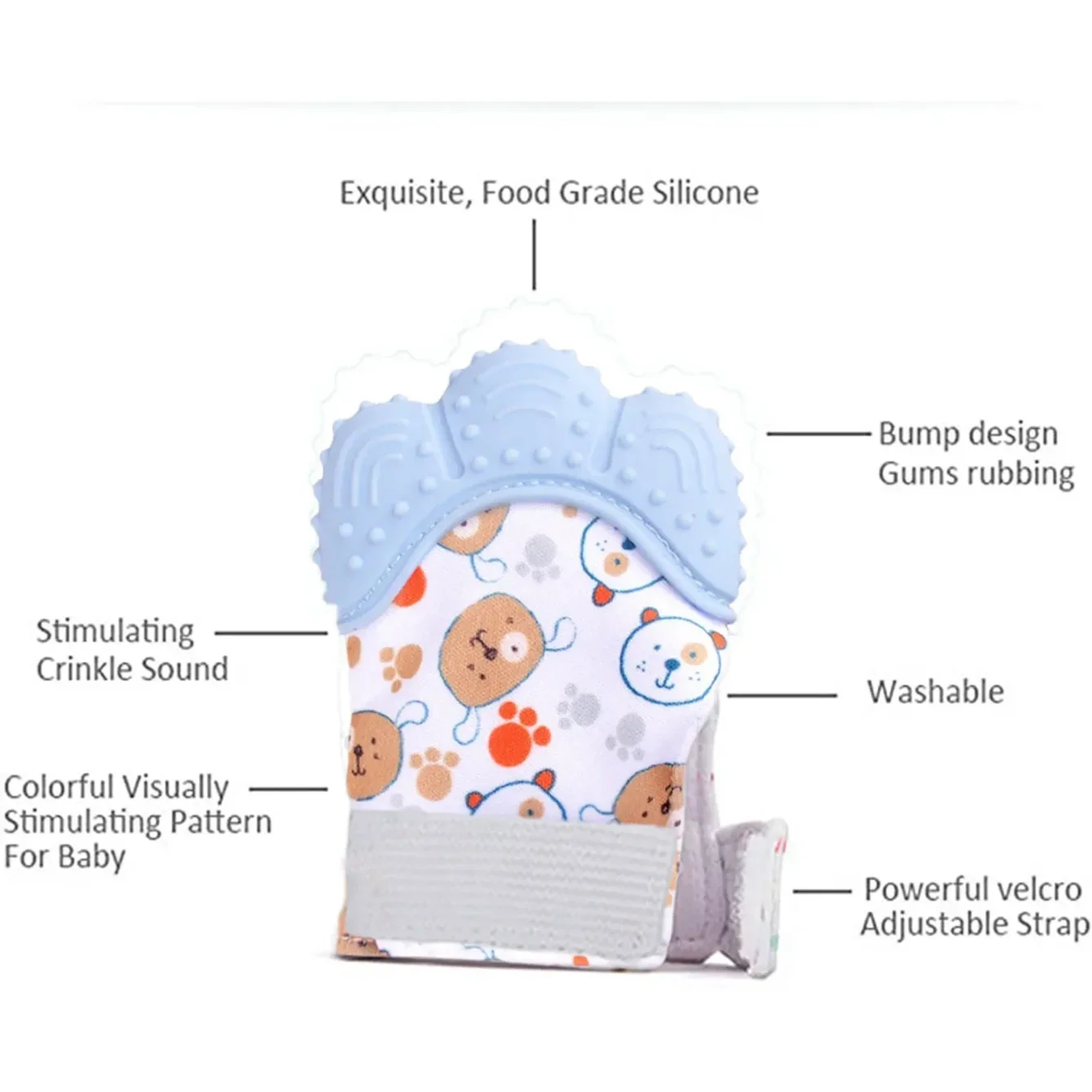 赤ちゃん用歯固めミトン、噛みつき防止グローブ、傷防止ソフトプ - Teething Mitten Baby のレビューと価格