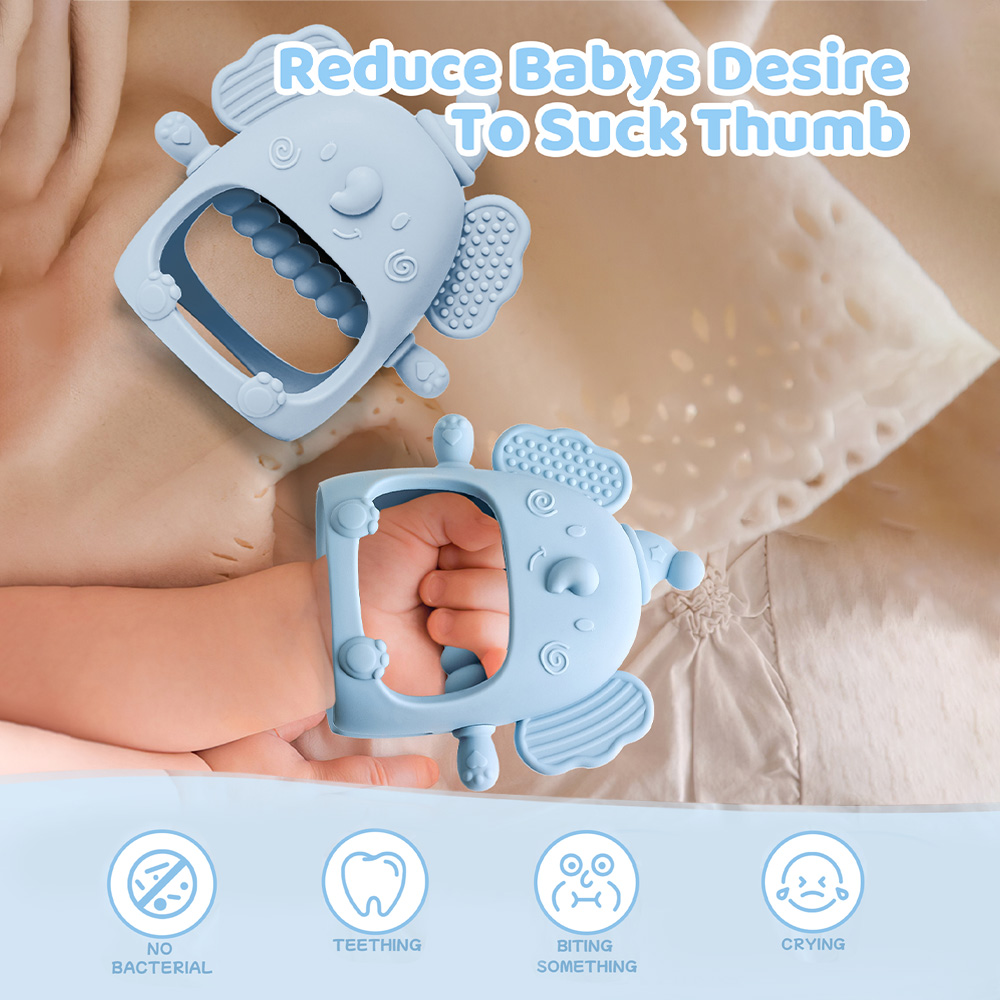 2 個のシリコーンベビーおしゃぶり手袋抗食おしゃぶりブレスレ - Teething Mitten Baby のレビューと価格
